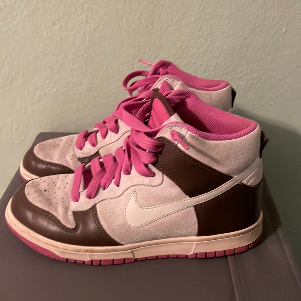 Nike womens dunk high “white chocolate pink” size 8 worn